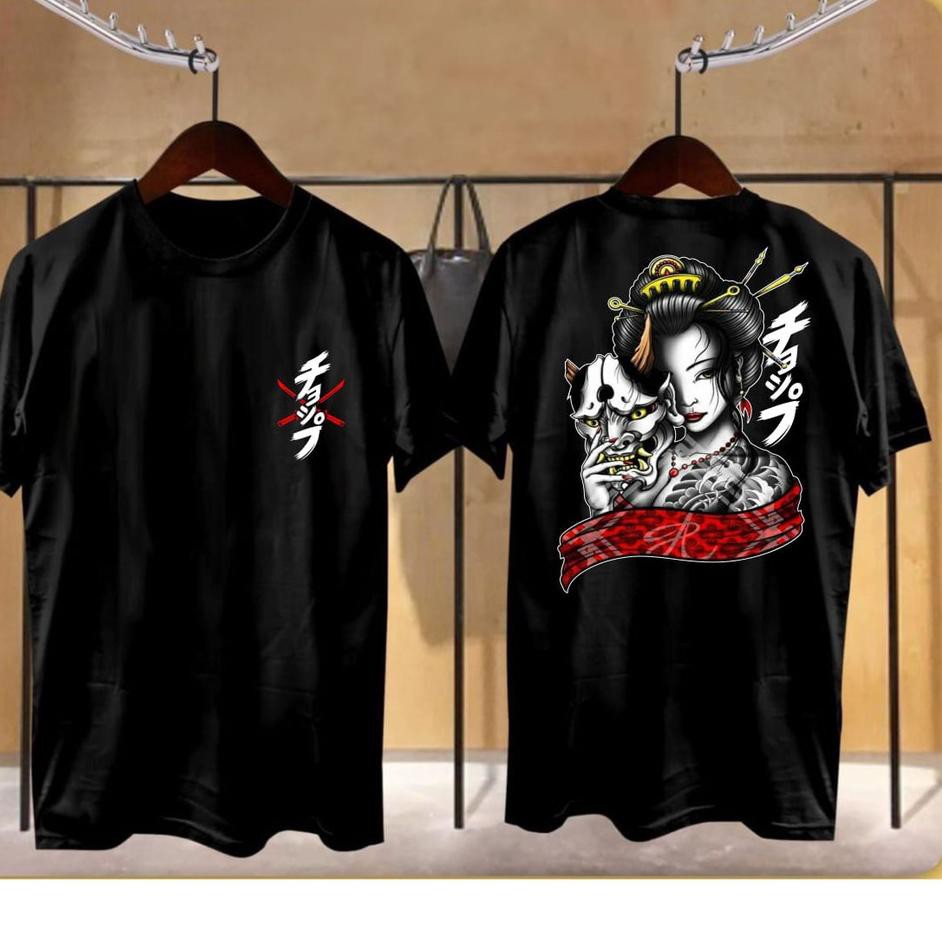 Jual DH kaos oblong distro samurai geisha topeng black T0D (Ready stock ...