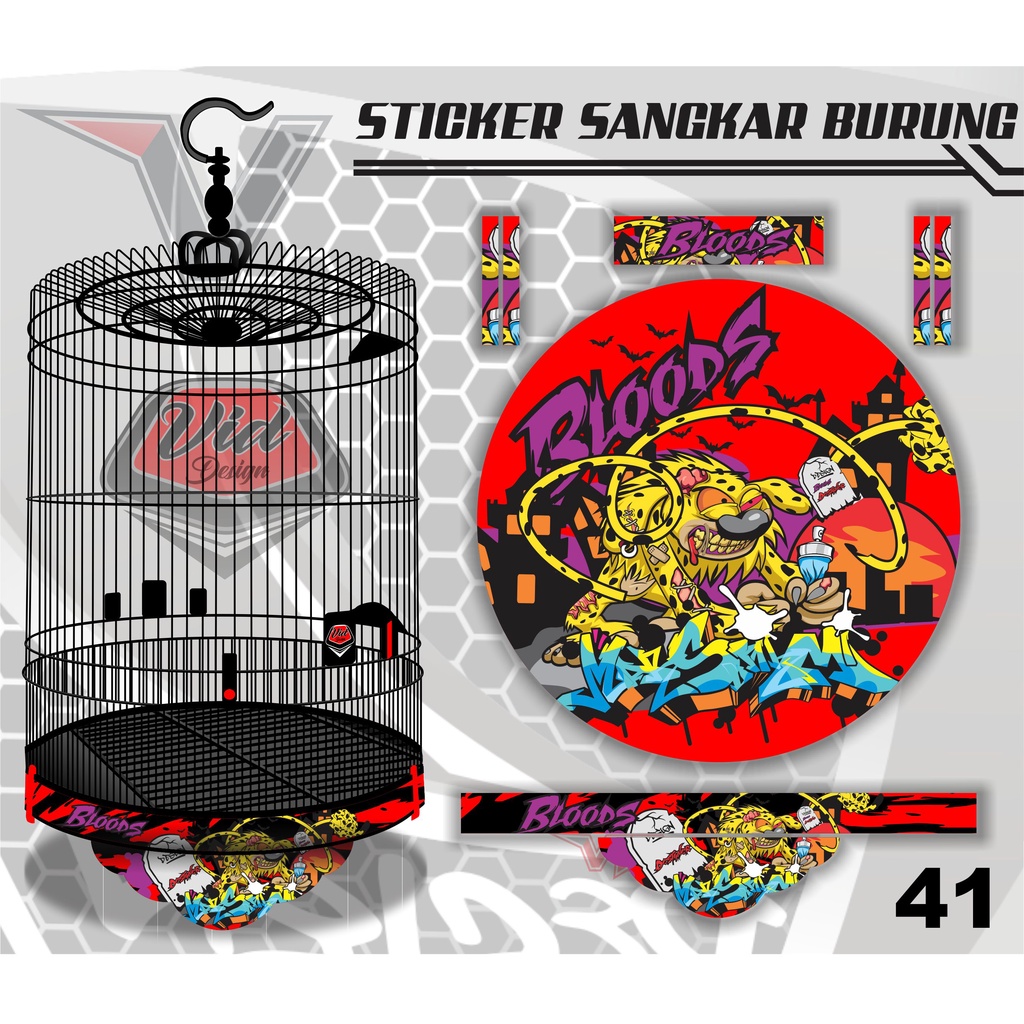 Jual COD / STICKER TEBOK BULAT / DECAL KANDANG BURUNG / SANGKAR MURAI ...
