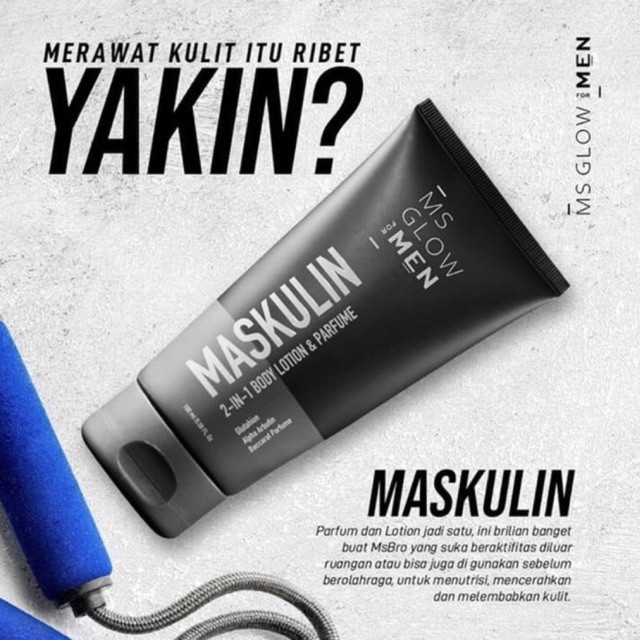 Jual MS GLOW MASKULIN 2 IN 1 BODY LOTION AND PARFUME ORIGINAL 100% ...