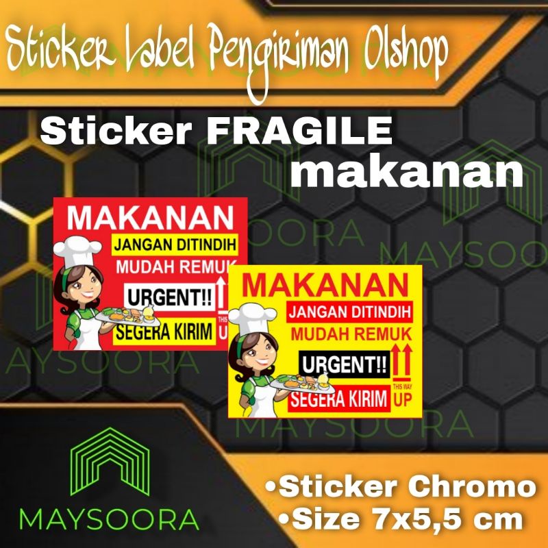 Jual Stiker Label Pengiriman Olshop Fragile Makanan Shopee Indonesia