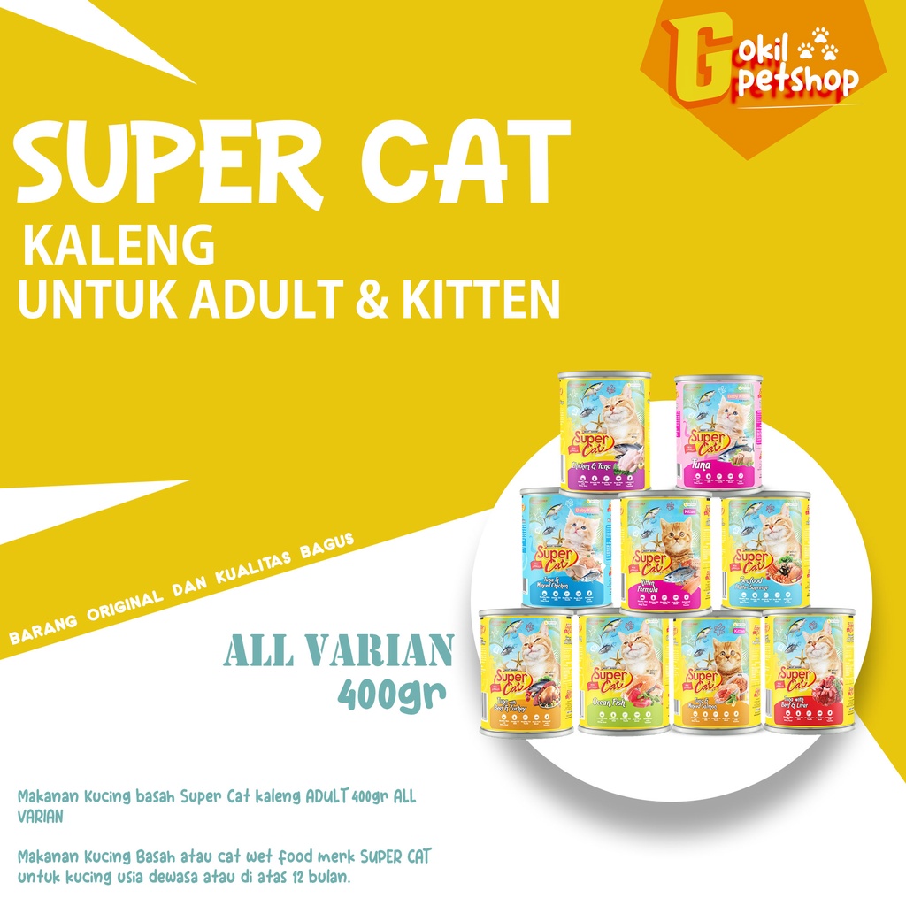 Jual Makanan Kucing basah SUPER CAT kaleng 400gr - Makanan kucing basah ...