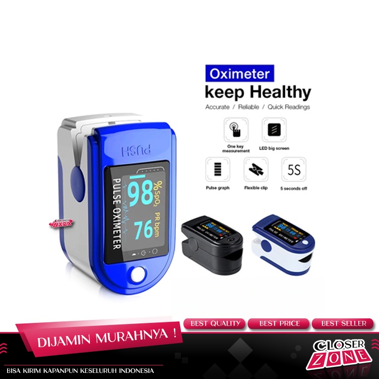 Jual Alat Pengukur Detak Jantung Kadar Oksigen Fingertip Pulse Oximeter ...