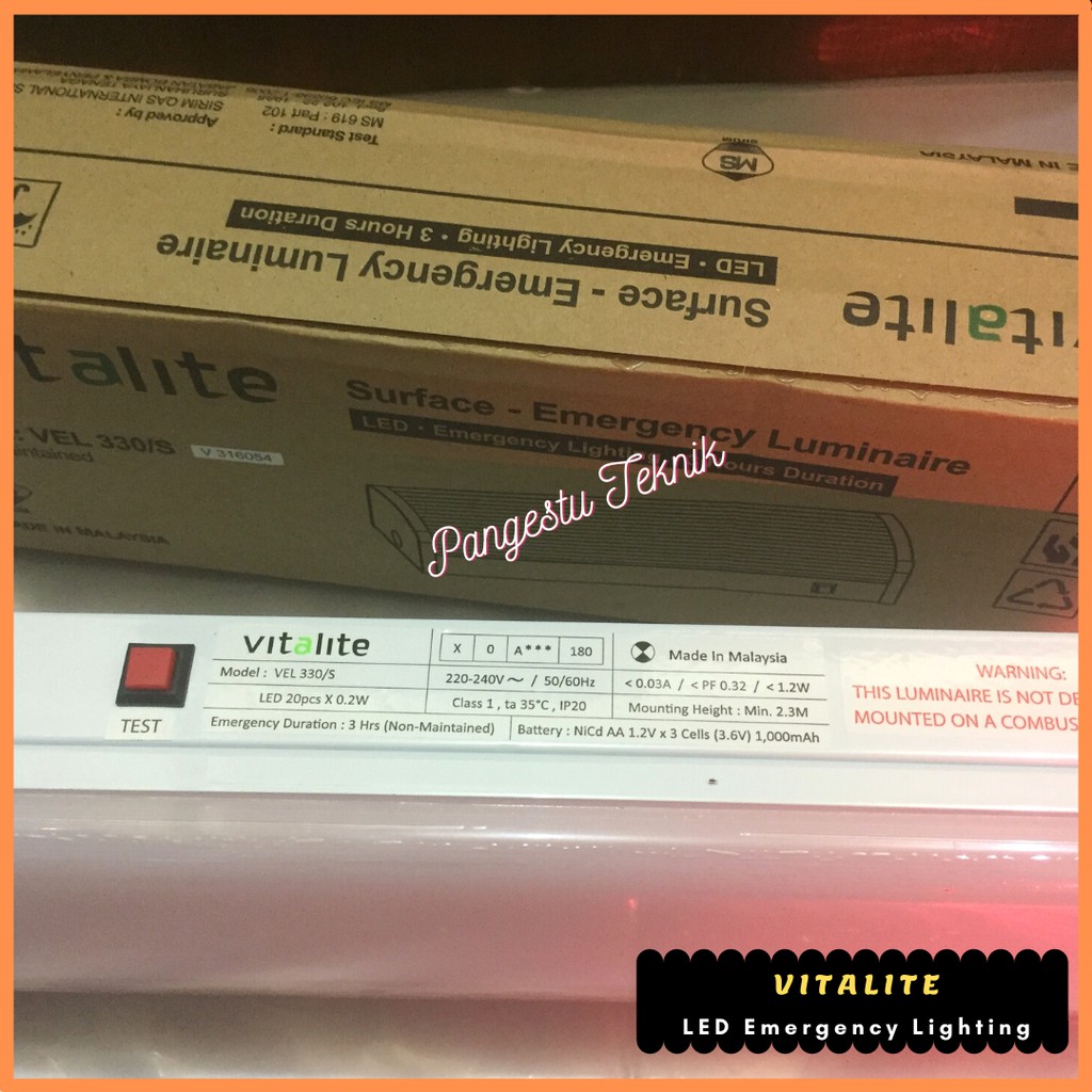 Jual Vitalite LED Emergency Light Model VEL 330/S (Lampu Emergensi ...