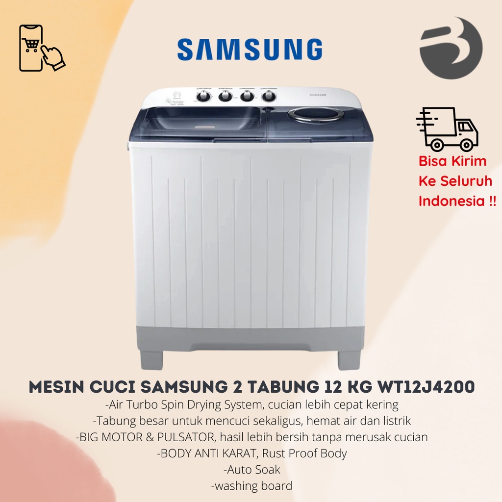 Jual MESIN CUCI SAMSUNG 2 TABUNG 12 KG WT12J4200 / WT16B5240 | Shopee ...