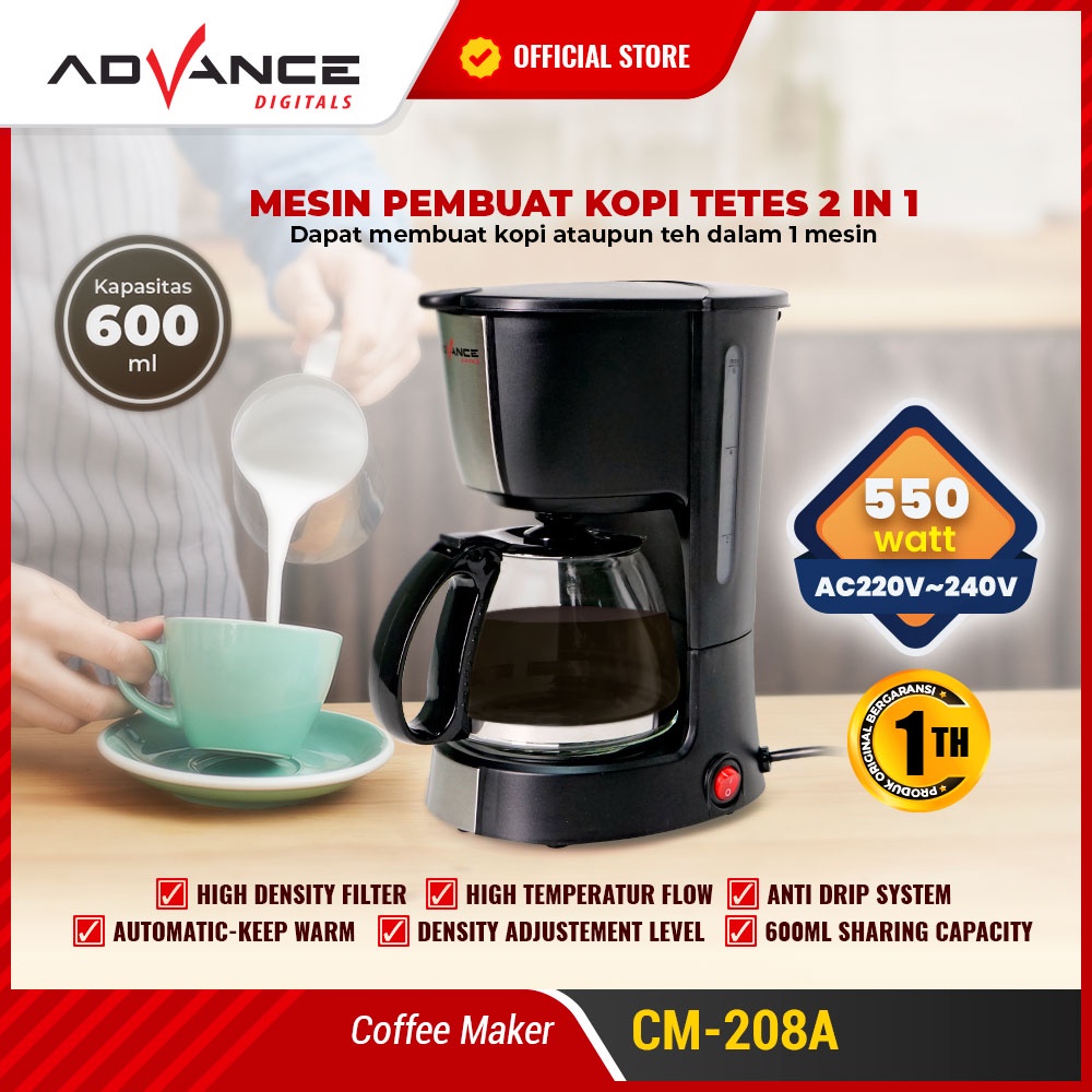 Jual Advance CM208A Coffee Maker Mesin Kopi Espresso Low Watt