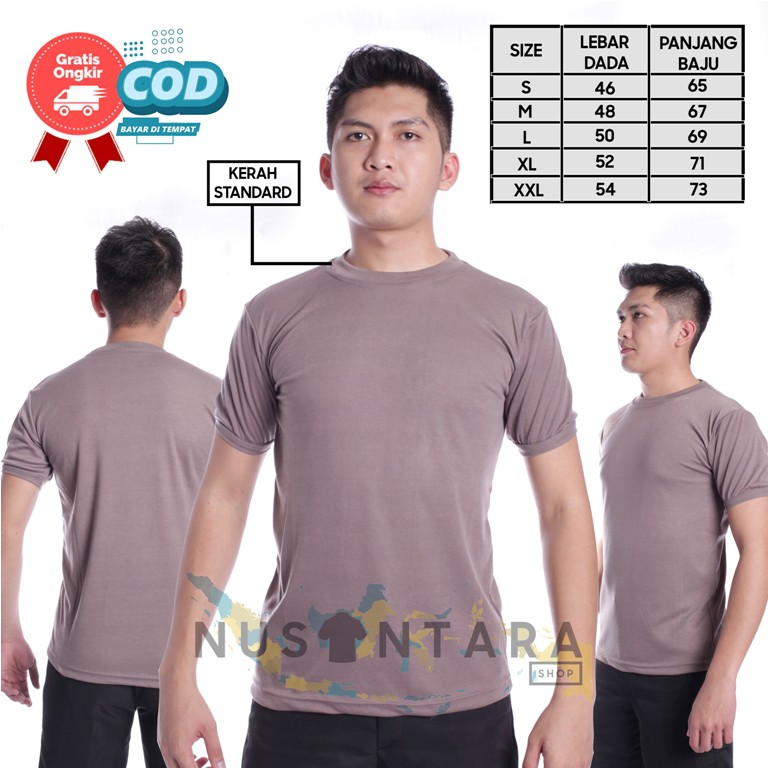 Jual Kaos Polos Coklat Lengan Pendek Kaos Dalam Security Polisi Satpam ...