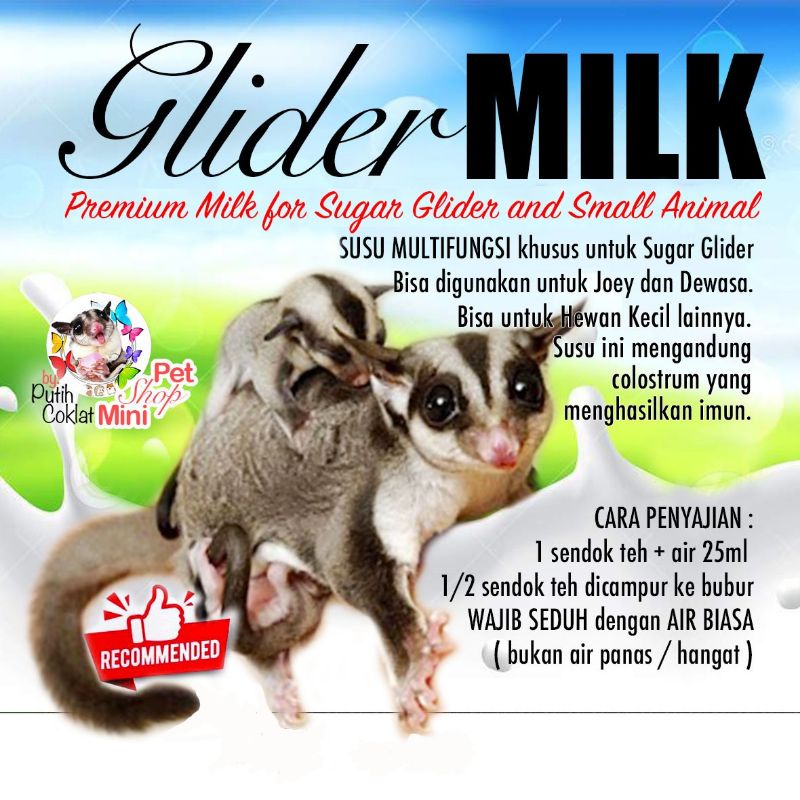 Jual GLIDER MILK 20gr susu premium sugar glider landak hamster monyet ...