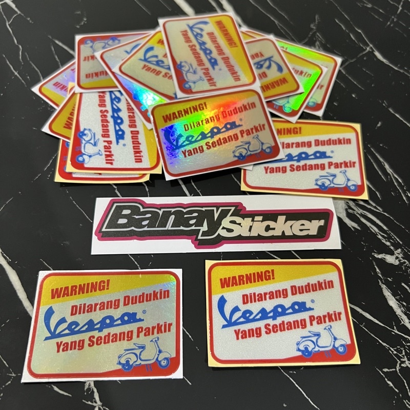 Jual Sticker Warning Dilarang Dudukin Vespa Yang Sedang Parkir Princutt