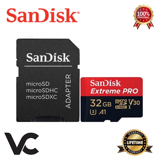 MicroSD SanDisk Extreme Pro 32GB 64GB 128GB 256GB 4K A1 A2 V30 U3 Memory  Card Micro SD Kartu Memori