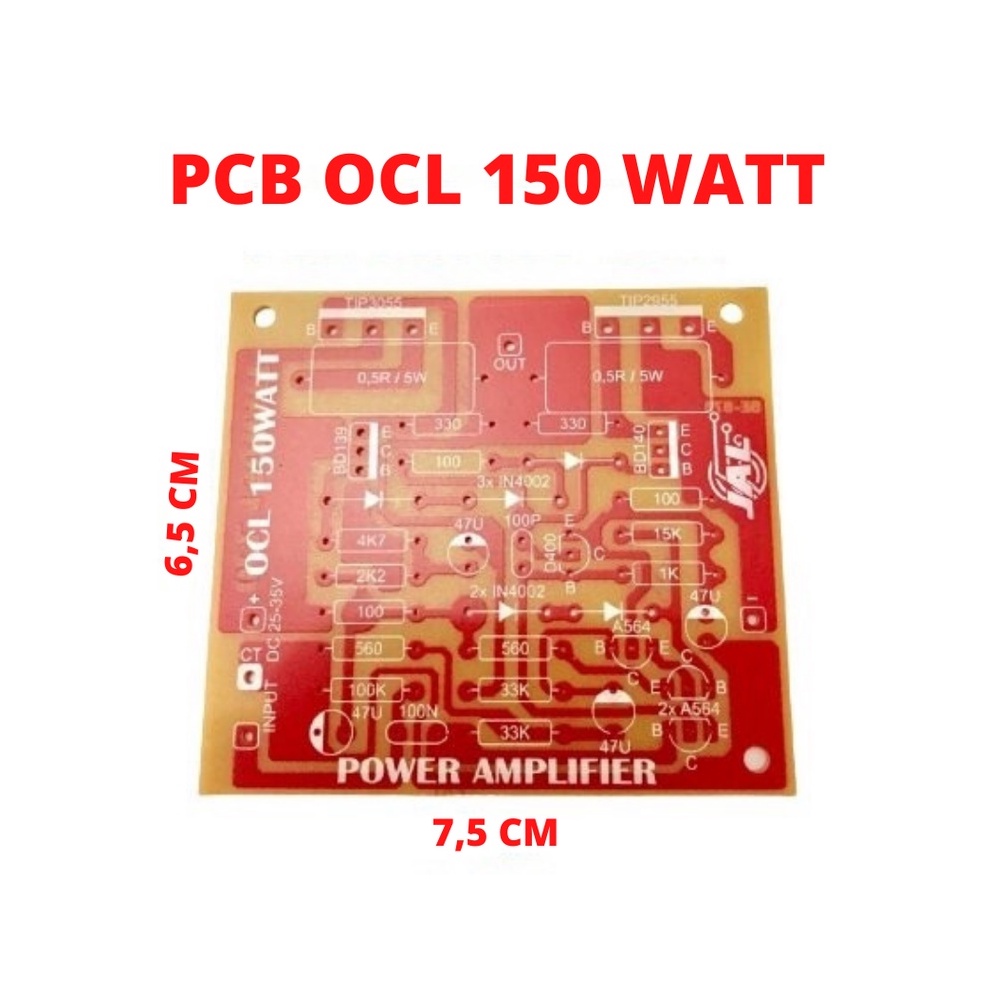 Jual PAPAN PCB DRIVER POWER OCL 150 WATT MONO HANYA PCB SUPER OCL SOCL