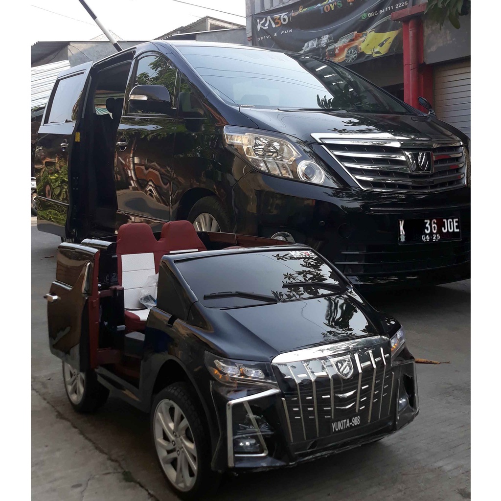 Jual Mainan Mobil Aki Anak Toyota Alphard Yukita 988 PAINT Sliding Door