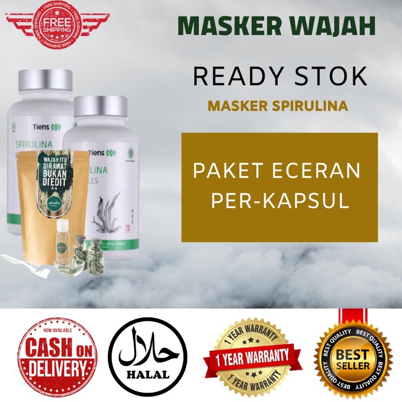 Jual ECER KAPSUL Masker Wajah Spirulina | Masker Terbaik dunia Harga
