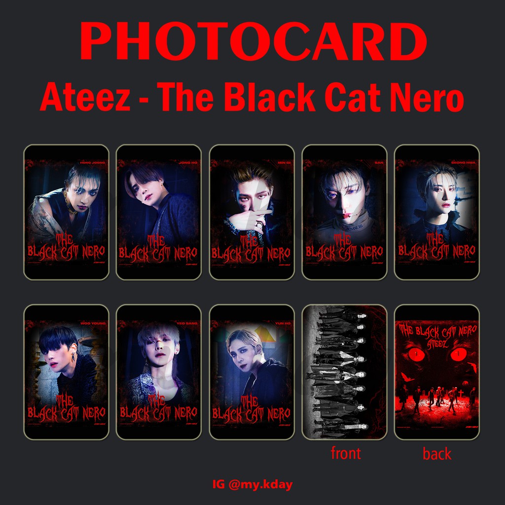 Jual PC-0160, Unofficial Photocard Ateez The Black Cat Nero 2 sisi