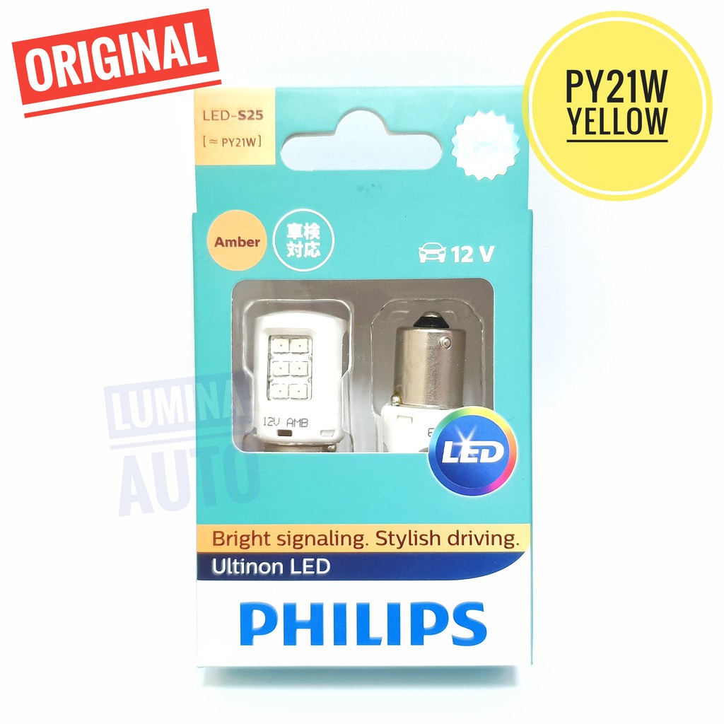 Jual Philips Ultinon LED PY21W S25 Amber - Lampu Sign Sein LED PY21 ...