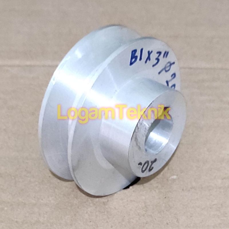 Jual Puli pulley pully B1 - 3 inch as 19 20 24 mm pully alumunium ...