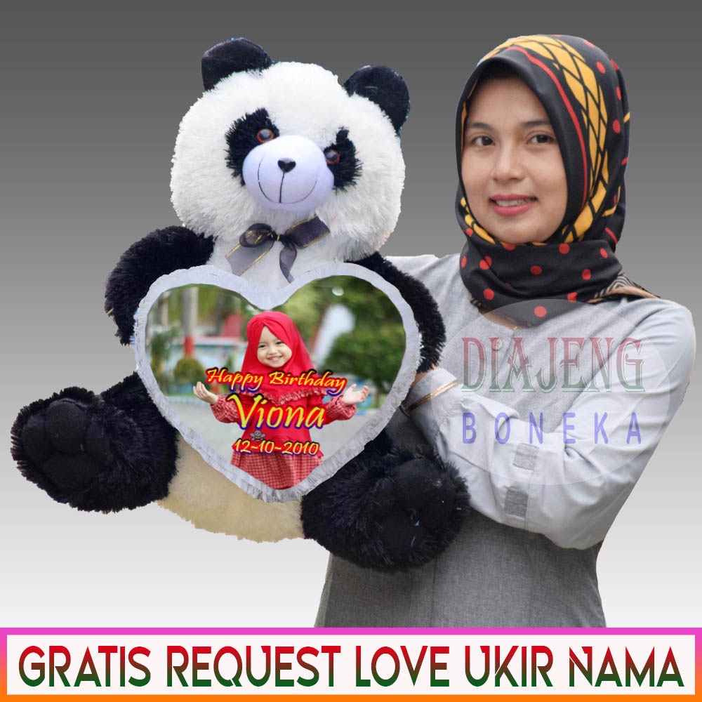 Jual BONEKA PANDA 50CM GRATIS CETAK FOTO | Shopee Indonesia