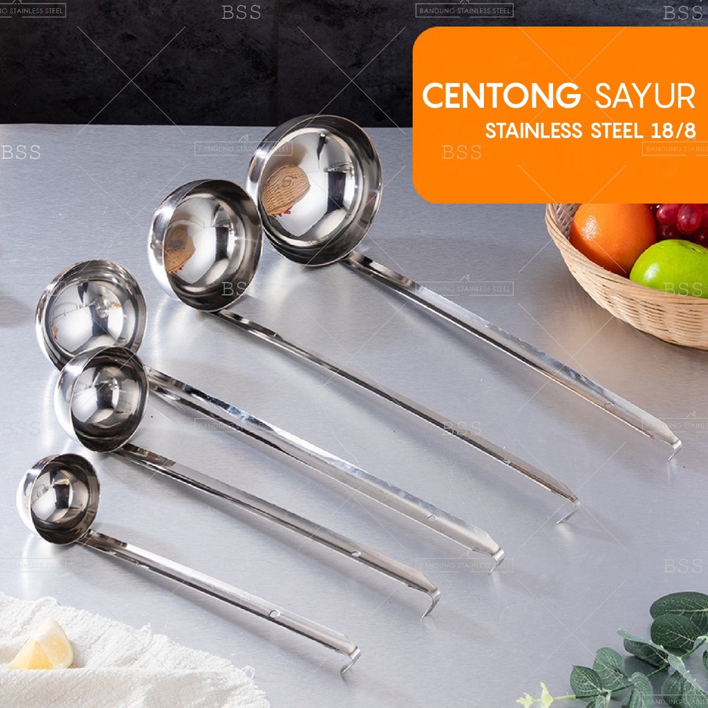 Jual Sendok Sayur Sup Kuah Dengan Kait Stainless Steel Centong Sayur