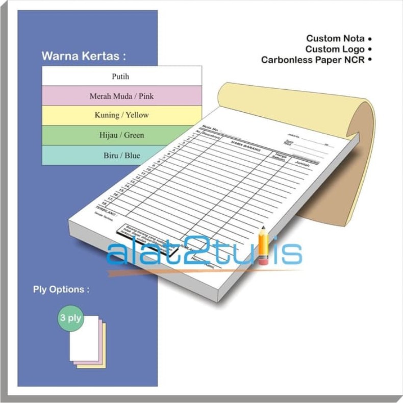 Jual Cetak Nota | BON Rangkap ( Custom NCR ) 3 ply | Shopee Indonesia
