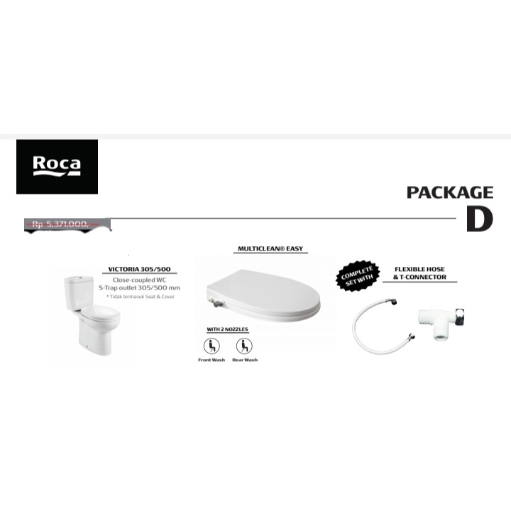Jual Roca Closed Duduk Victoria 305/500 + Multiclean Easy *S-Trap 305mm ...