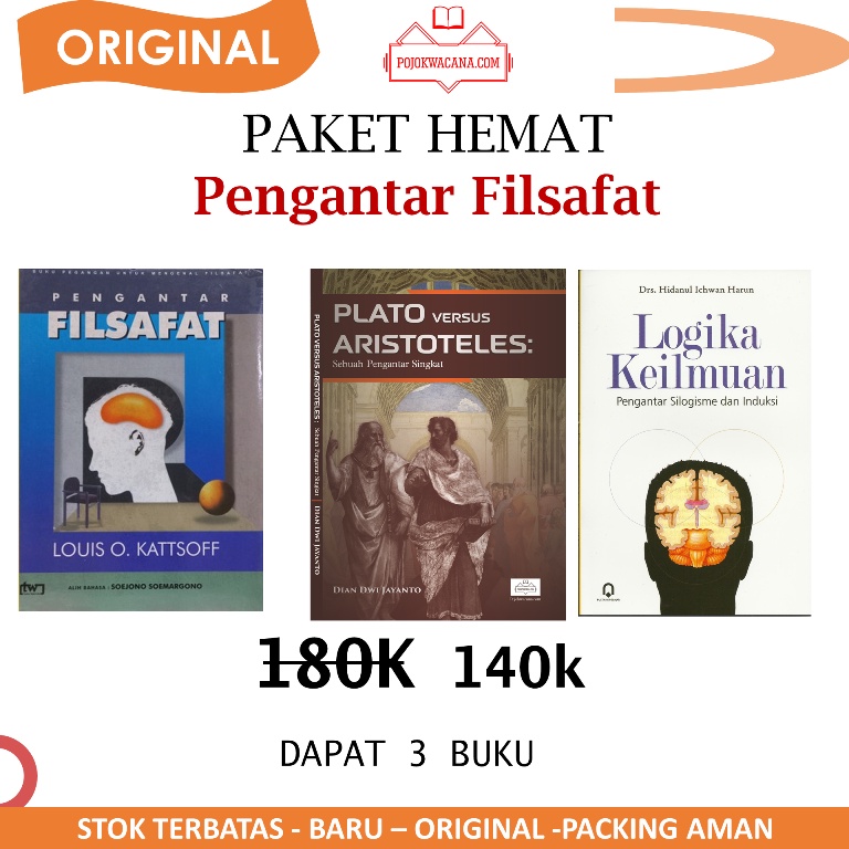 Jual Paket Pengantar Filsafat Buku Pegangan Untuk Mengenal Filsafat Louis O Kattsoff Plato