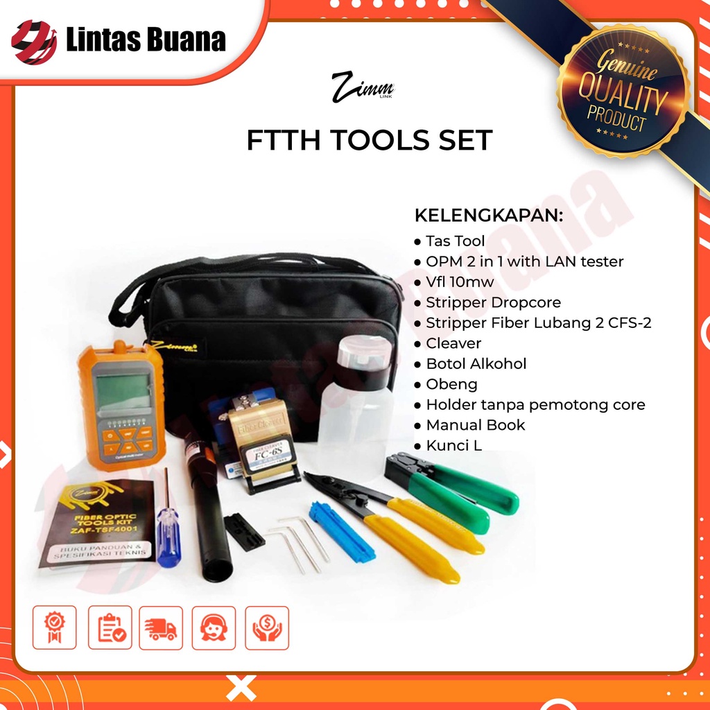 Jual FTTH Toolkit Fiber Optik Tool Kit FO OPM 2 in 1 Toolset OPM Lan ...