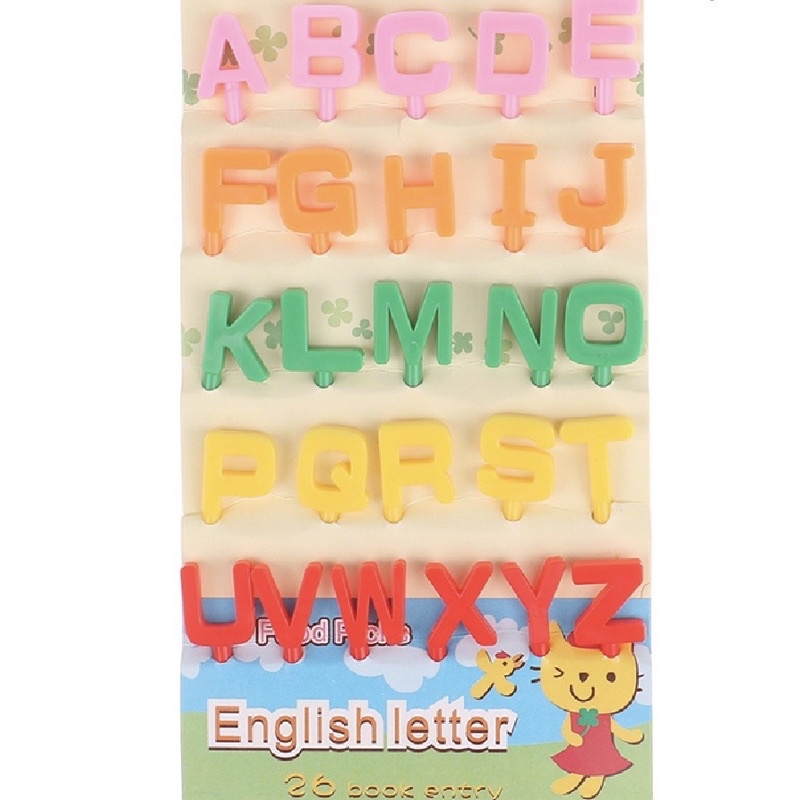 Jual Tusukan garpu food pick alphabet abc bento torune jepang | Shopee ...