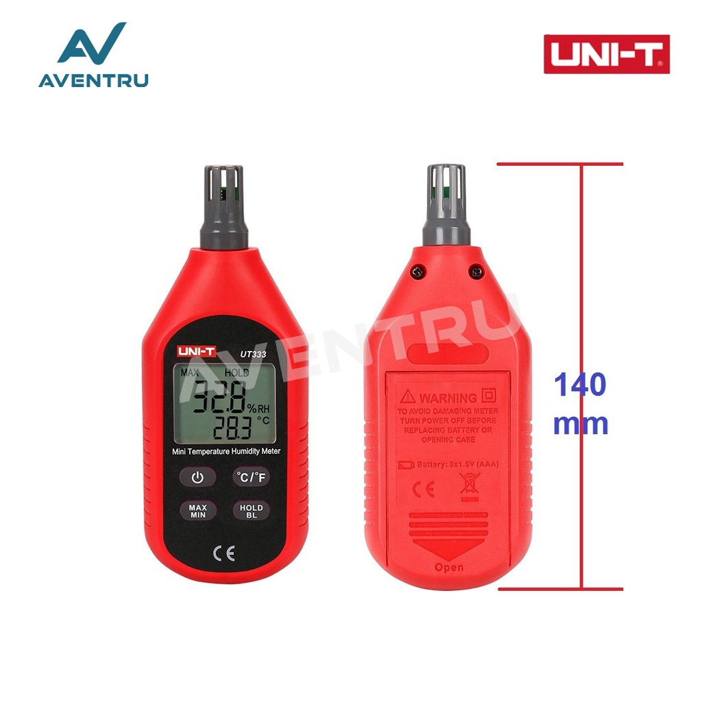 Jual UNI-T UT333 Termometer Hygrometer Humidity Meter Pengukur Suhu ...