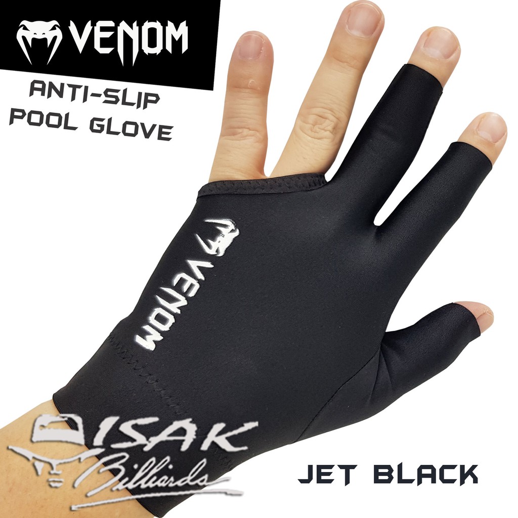 Jual Venom Pool Glove Anti Slip Black Sarung Tangan Biliar Billiard