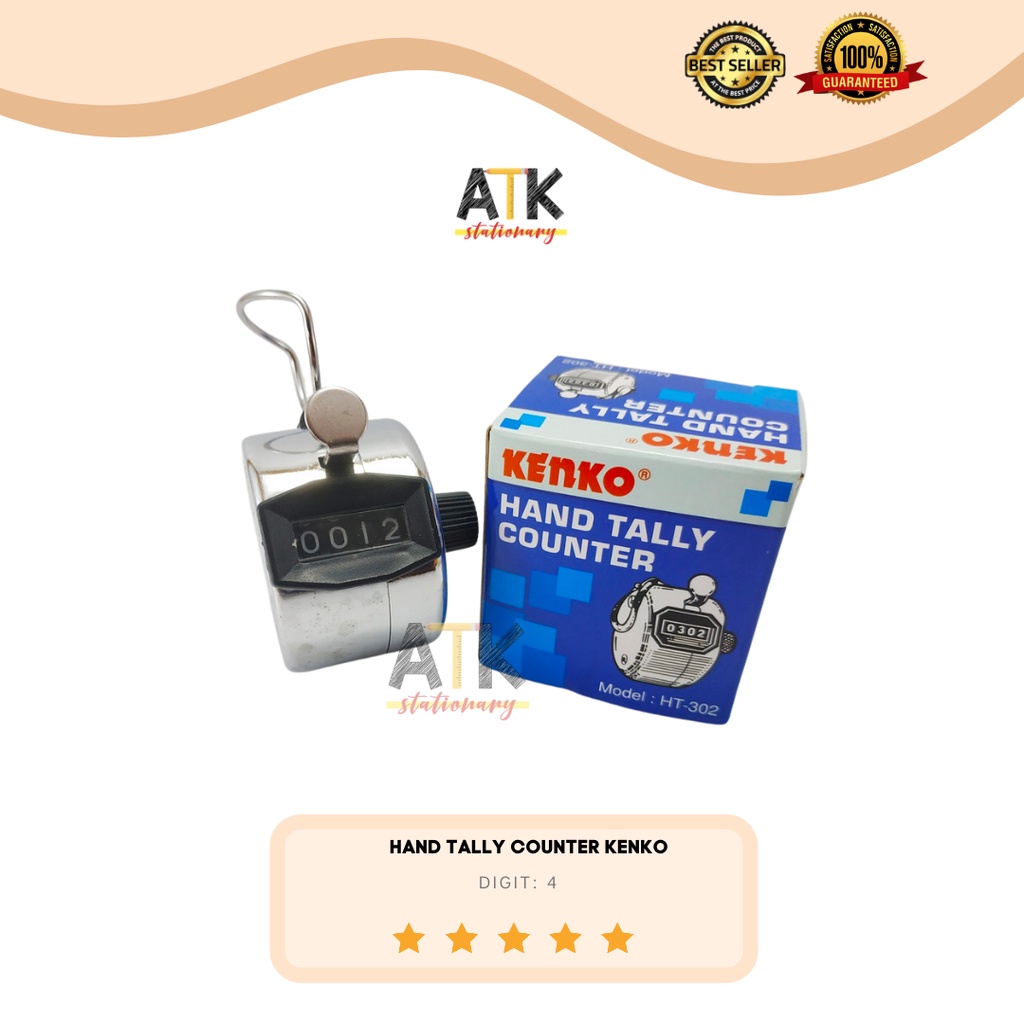 Jual Alat Hitung / Hand Tally Counter Kenko HT 302 Besi atk | Shopee ...