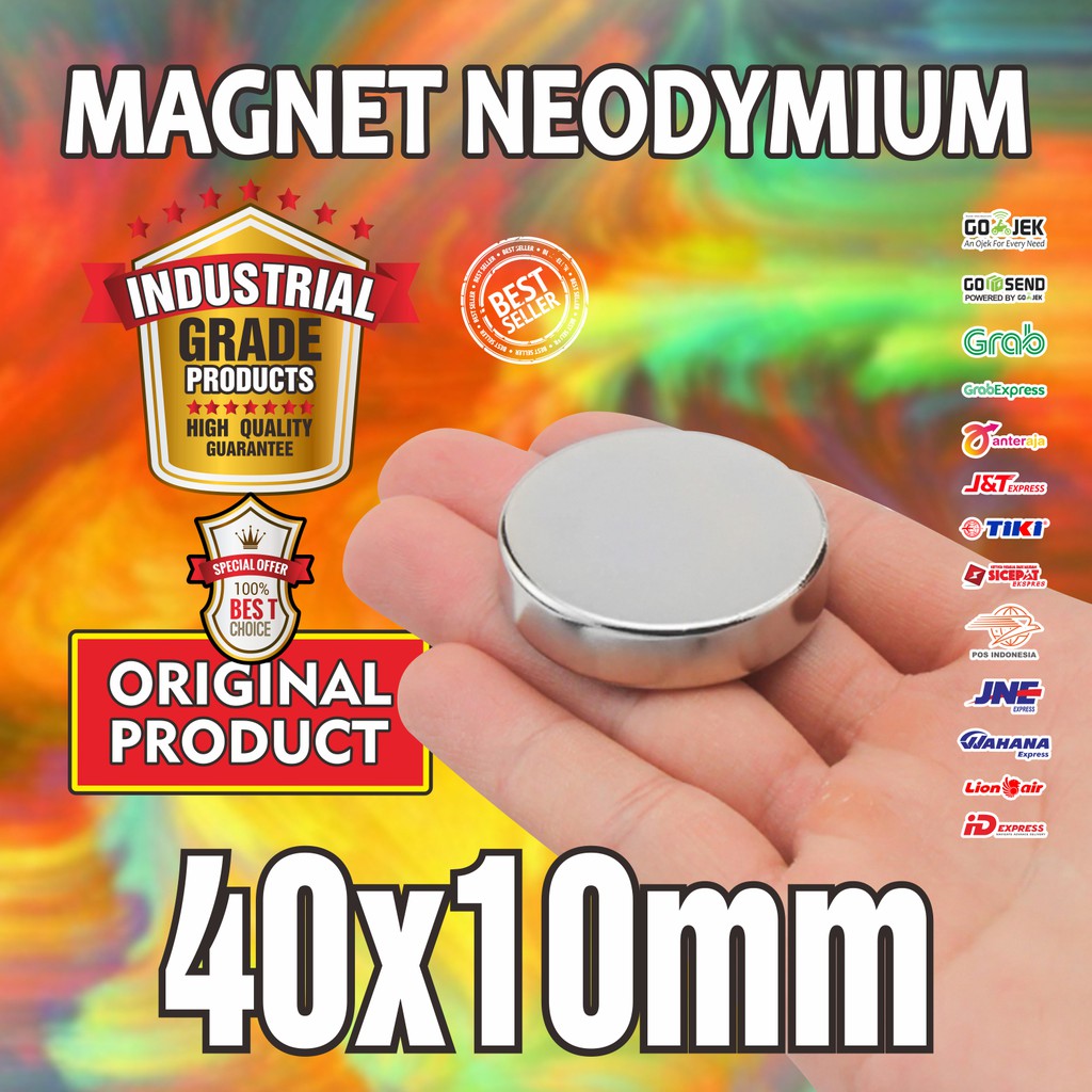 Jual MAGNET NEODYMIUM SUPER STRONG 40x10mm - 40 x 10 mm N52 | Shopee ...