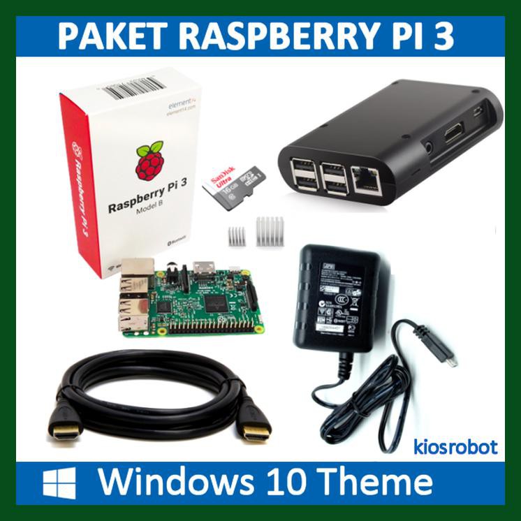 Jual PAKET MINI PC RASPBERRY PI 3 DENGAN WINDOWS 10 THEME - MODEL B ...