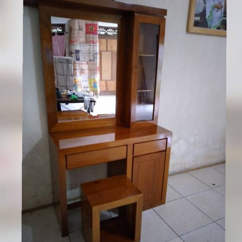 Jual Meja Rias Minimalis Kayu Jati Shopee Indonesia