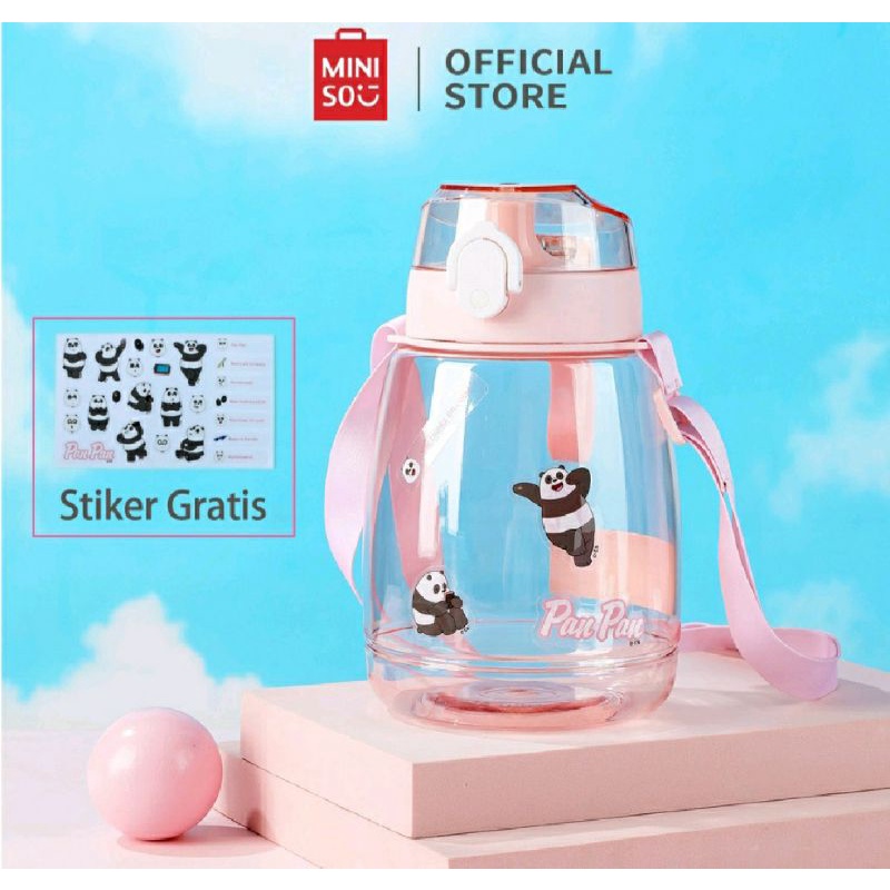 Jual Miniso X We Bare Bears Water Bottle With Shoulder Strap 1300mlbotol Minumbotol Miniso 0271