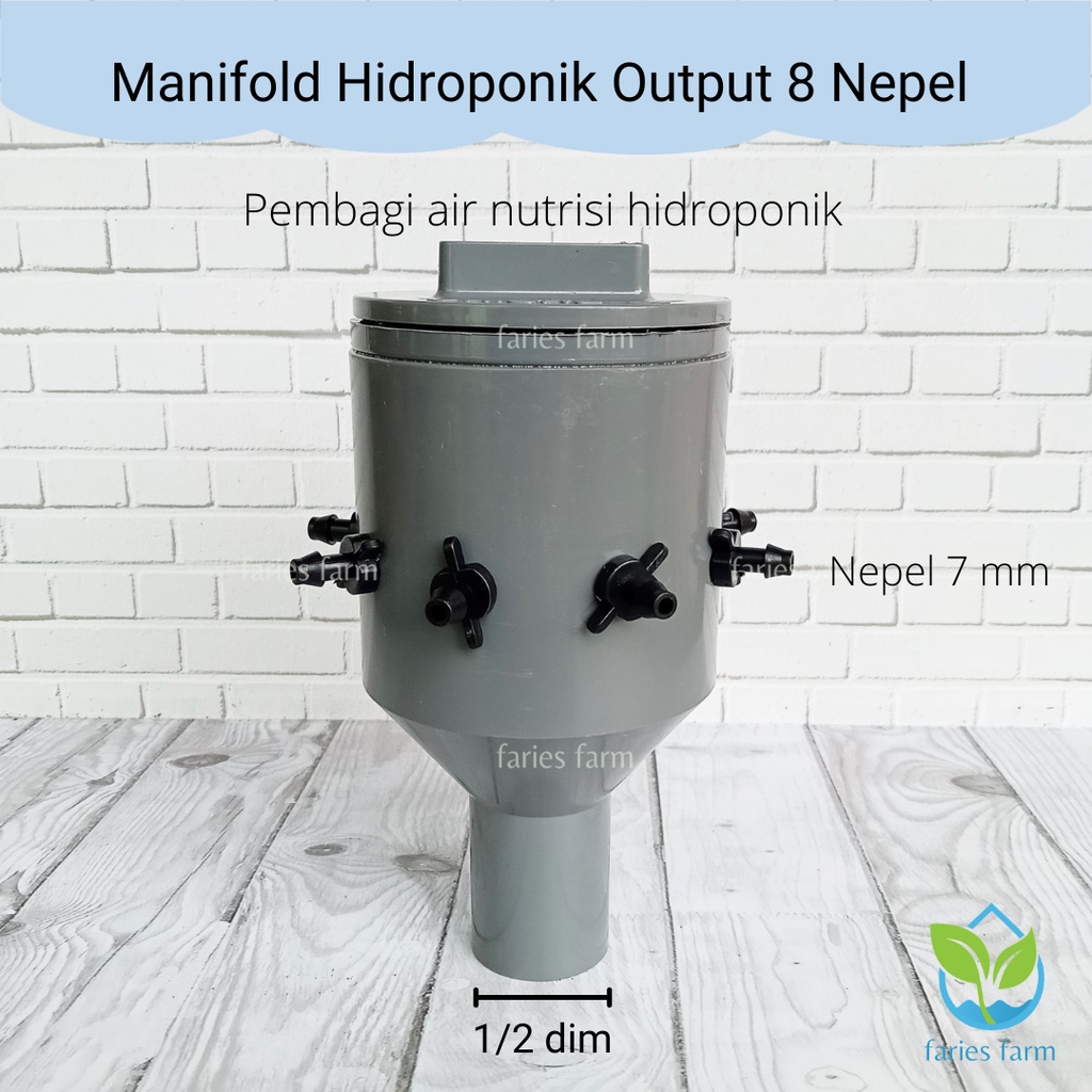 Jual Manifold Hidroponik Output 8 Nepel 7 Mm Pembagi Air Nutrisi