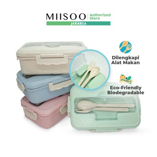 Jual MIISOO Lunch Box Set Kotak Bekal Makan Jerami Gandum Kotak Makan ...