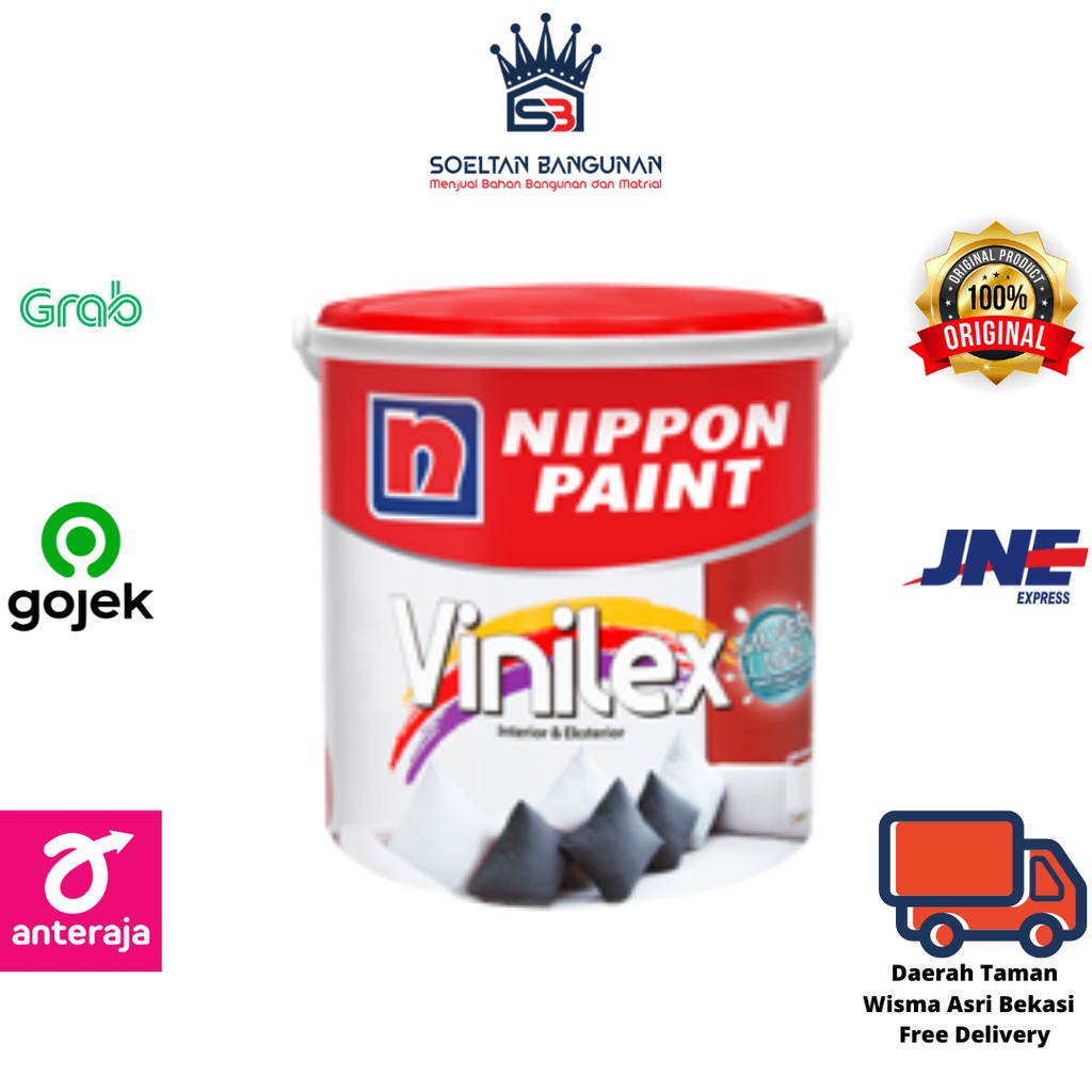 Jual NIPPON PAINT VINILEX Cat Tembok PUTIH Brilliant White/ 300SS 5 Kg ...