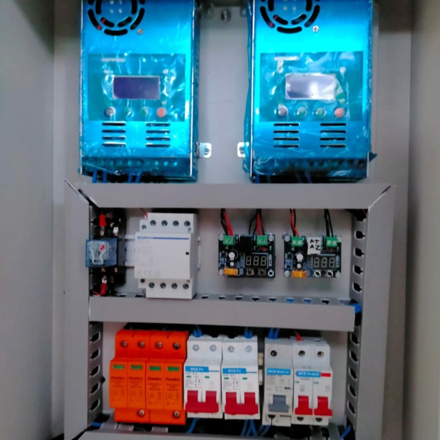 Jual box panel PLTS Ultimate MPPT 120A inverter 5000W PSW with ATS 48V ...