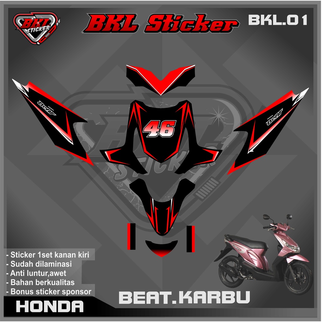 Jual Stiker Striping Decal Variasi Lis Beat Karbu Full Body Desain