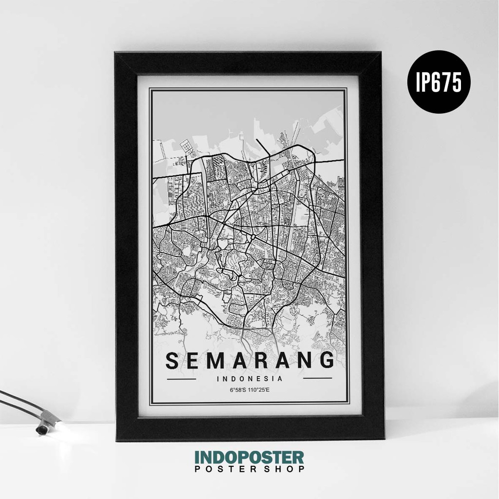 Jual Poster Peta Kota Semarang Indonesia A3 45x30cm | Shopee Indonesia