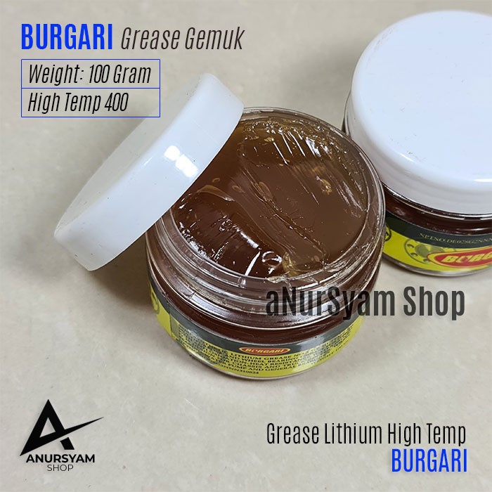 Jual Gris Gemuk BURGARI 100 Gram / Grease Lithyum No.3 GB Hi Temp ...