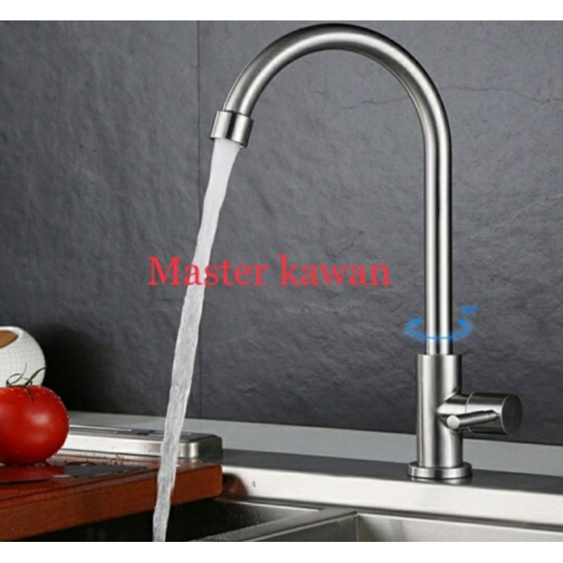 Jual Kran Kitchen Sink Stainless Sus 304 Model Pipa Meja Kran Cuci Piring Anti Karat Shopee 2843