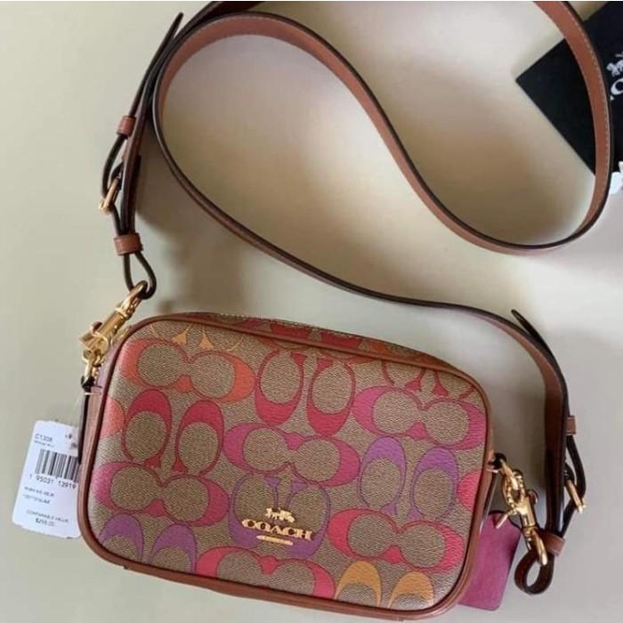 Jual Coach Jes Crossbody 20 In Rainbow Signature Canvas New Shopee