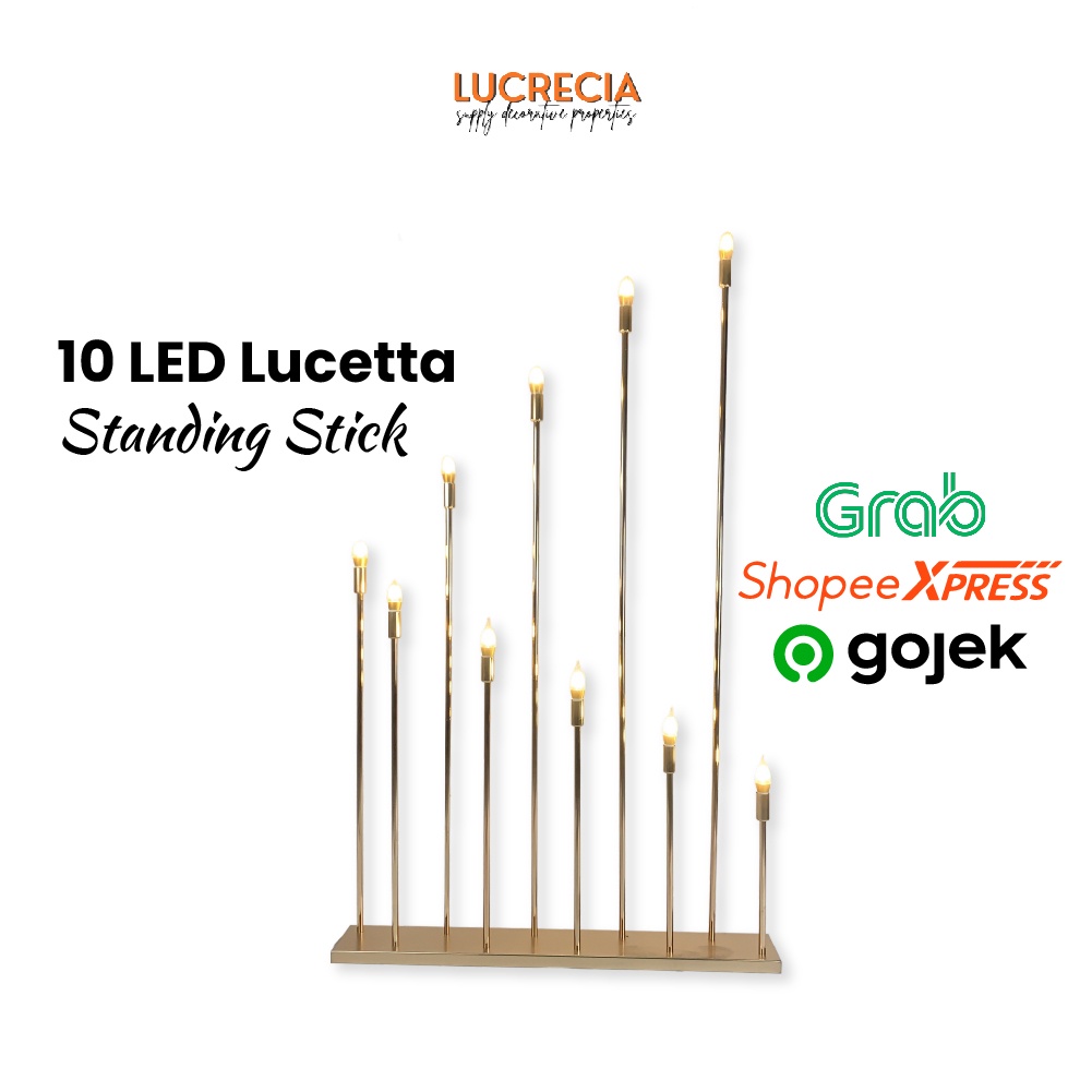 Jual 10 LED Lucetta Standing Stick Lampu Dekorasi Wedding Pelaminan ...