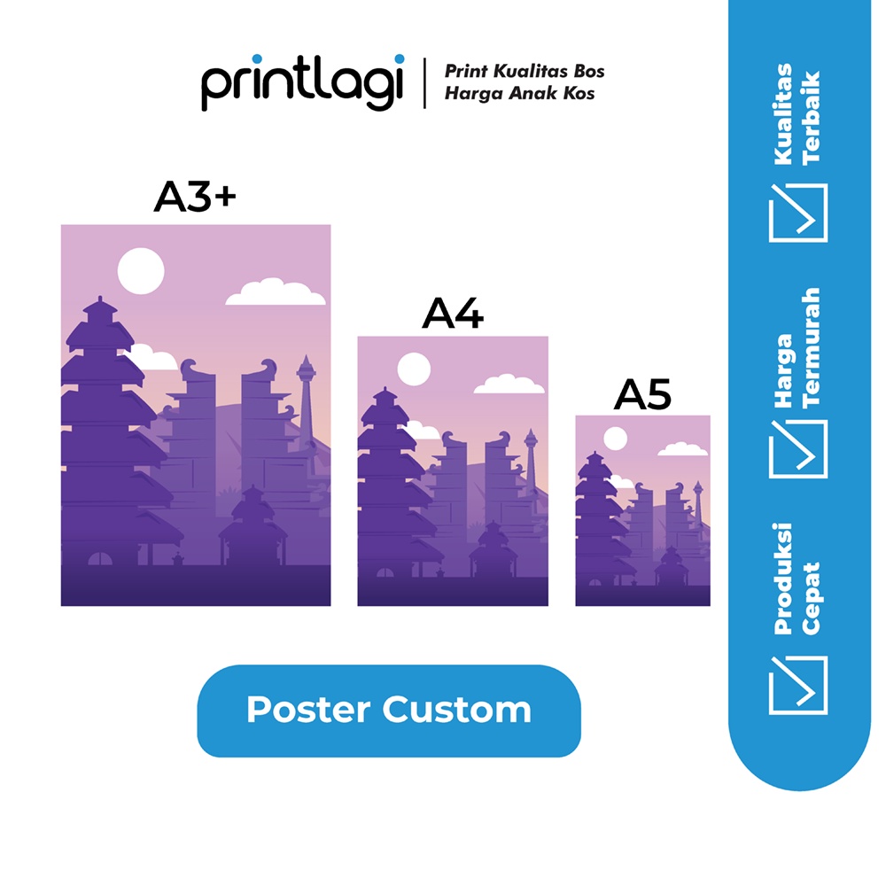 Jual Cetak A3 Print A3 Cetak Poster Suka Suka Art Carton 260 1 Sisi Ukuran A3 A4