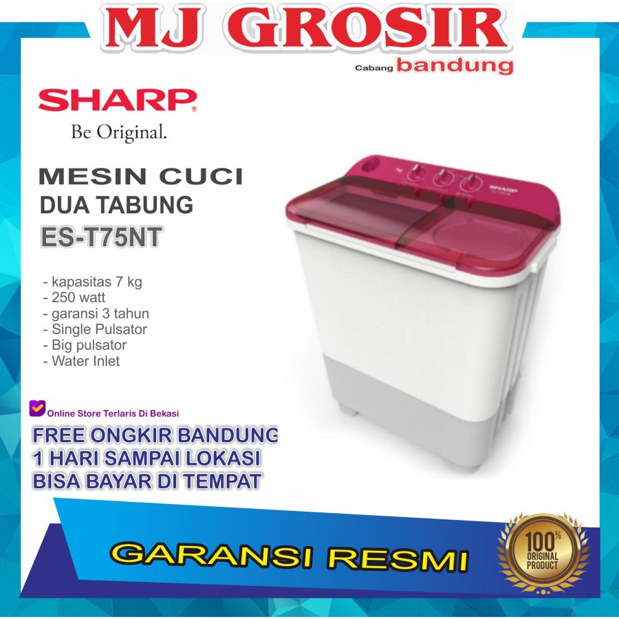 Jual Mesin Cuci Sharp Est Nt Kg Tabung Nt Kg Puremagic Low Watt Shopee Indonesia