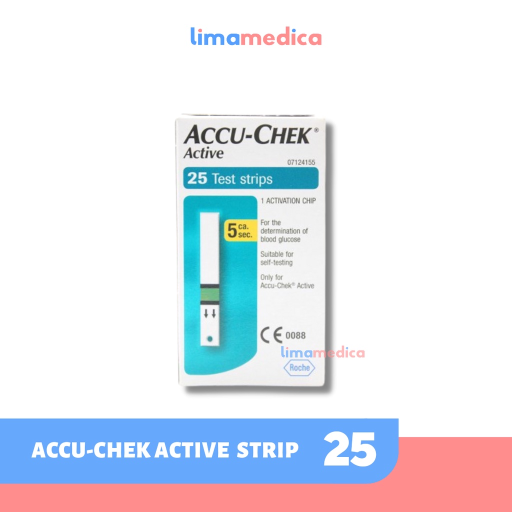 Jual Accu Chek Active Strip Isi 25 Accu Chek Active Strip Glucose