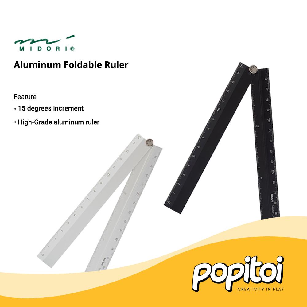 Jual MIDORI Aluminum Foldable Ruler 15-30 cm Penggaris Lipat Aluminium ...