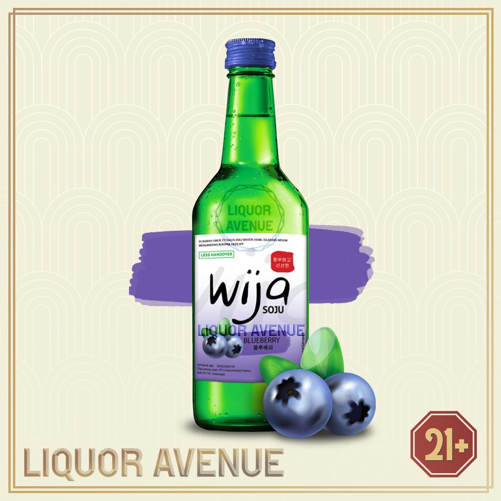 Jual WIJA Soju Blueberry Six Times Distilled Less Hangover 360ml ...