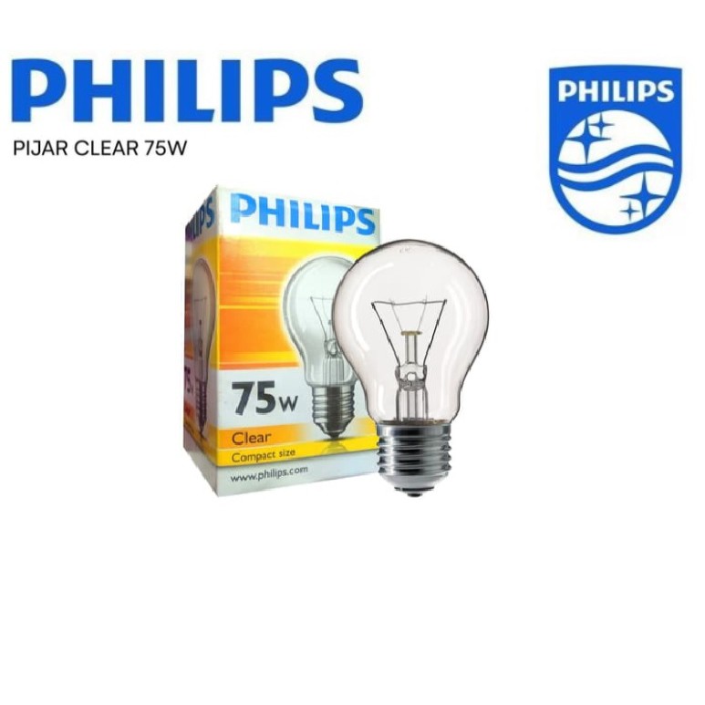 Jual Lampu Philips Bulb 75w Clear Pijar 75 Watt W 75watt Original