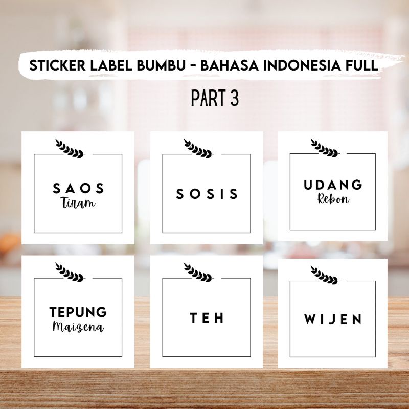 Jual Sticker Label Bumbu Aesthetic Kekinian Meal Preparation Indo Part ...